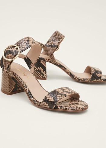 Phase Eight Snake Skin Leather Buckle Flats Snake Australia | WQ8907452